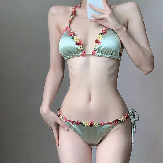 Bikini Three-piece Floral Swimsuit