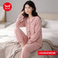 Winter Women's Pajamas Set Cotton Loungewear Female Sexy Orange Ladies Turn-down Collar Sleepwear Loose Long-sleeve Pajama
