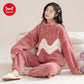Winter Zipper Women Pajamas Set Flannel Warm Sleepwear Thicken Soft Coral Fleece Loungewear Cute Cartoon Bear Girl Pyjamas