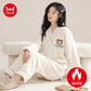 Winter Zipper Women Pajamas Set Flannel Warm Sleepwear Thicken Soft Coral Fleece Loungewear Cute Cartoon Bear Girl Pyjamas