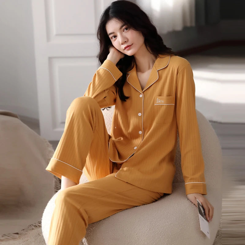 Cute Animals Cotton Long-sleeved Trousers Autumn And Winter Loungewear Pajamas Women's Homewear Suit KY-3638