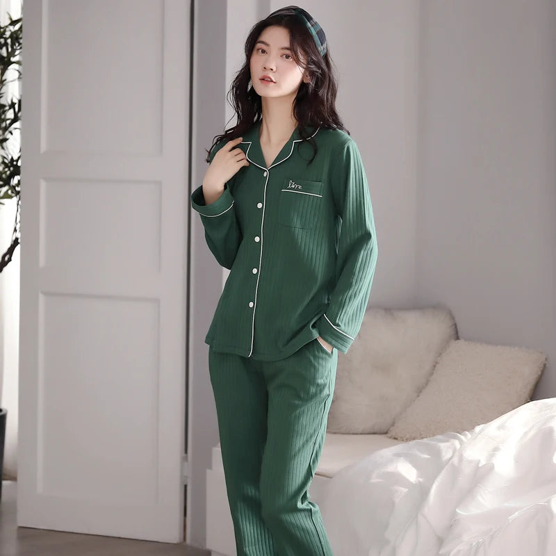 Cute Animals Cotton Long-sleeved Trousers Autumn And Winter Loungewear Pajamas Women's Homewear Suit KY-3638