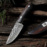 Portable Paring Knife Damascus Steel-Makino