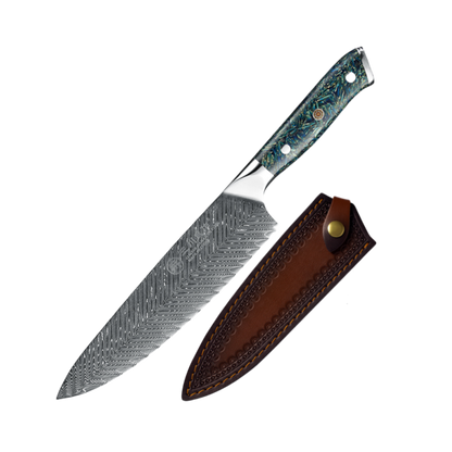 67 Layer Damascus Chef Knife with Seiko Husk + Resin Handle