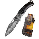 Folding Knife | Damascus Steel | Hand Forged | Desert Eagle