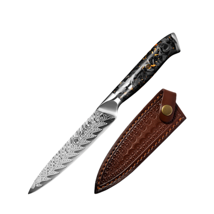 Damascus Steel Paring Knife- Gold Foil