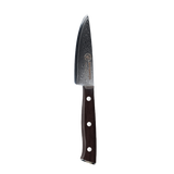 Damascus Paring Knife AUS-10 with Ebony Handle