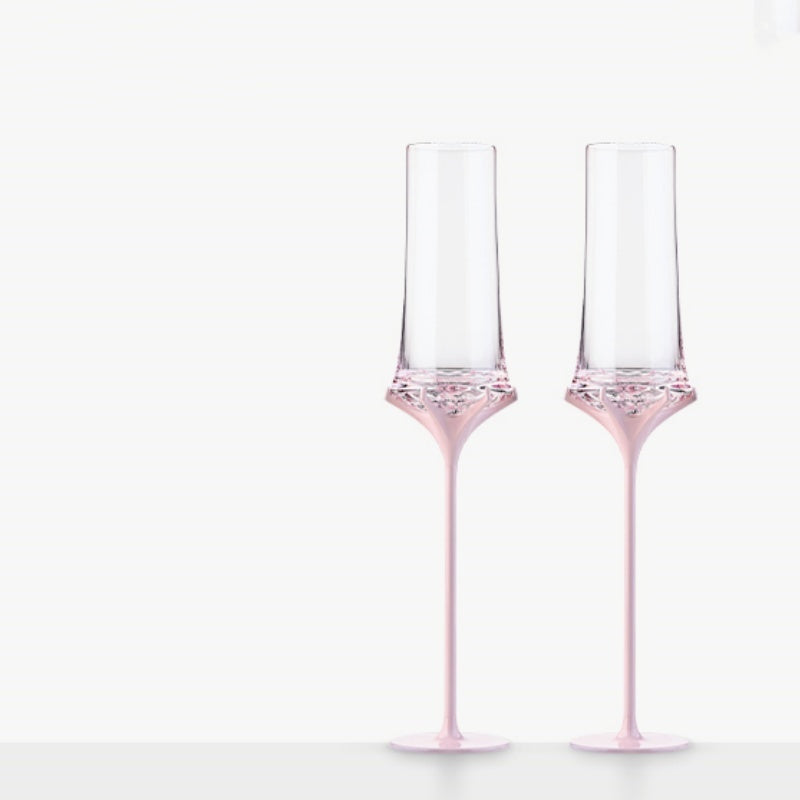 MU16 Black Cupid Champagne Flutes Wedding Gift Crystal Goblet Gift Box - Goglasscup