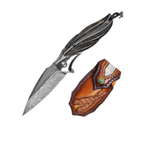 Feather Pattern | Forged Folding Knife | Hunting Knife