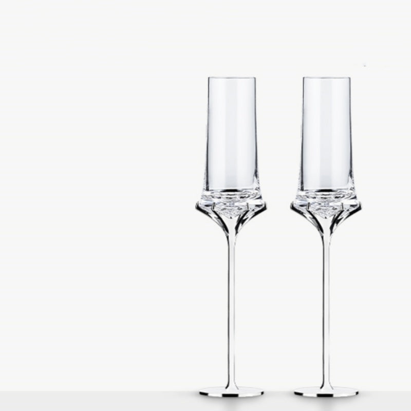 MU16 Black Cupid Champagne Flutes Wedding Gift Crystal Goblet Gift Box - Goglasscup