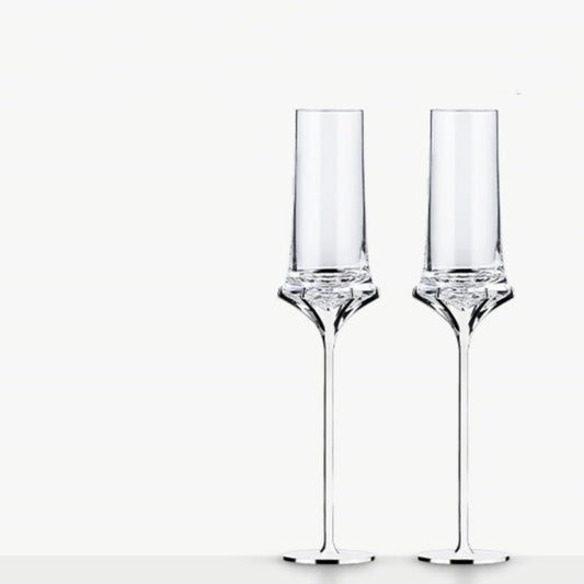 MU16 Black Cupid Champagne Flutes Wedding Gift Crystal Goblet Gift Box - Goglasscup
