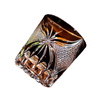 KAGAMI Edo Kiriko Whiskey Glass Butterfly with Wooden Box