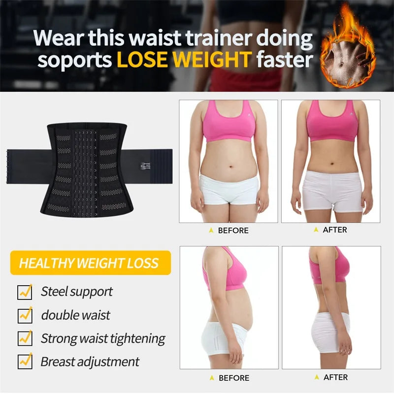 3-Piece Waist Trainer Corset Women Binders Shapers Tummy Wrap Body Shapewear Slimming Belt Flat Belly Workout Girdle New