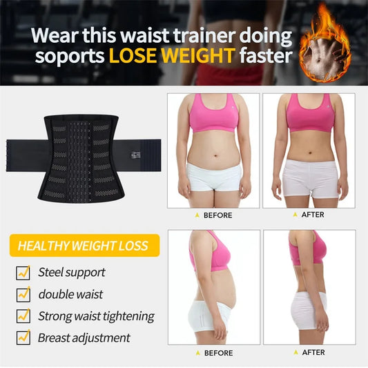 3-Piece Waist Trainer Corset Women Binders Shapers Tummy Wrap Body Shapewear Slimming Belt Flat Belly Workout Girdle New
