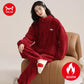 Winter Zipper Women Pajamas Set Flannel Warm Sleepwear Thicken Soft Coral Fleece Loungewear Cute Cartoon Bear Girl Pyjamas