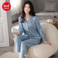 Winter Women's Pajamas Set Cotton Loungewear Female Sexy Orange Ladies Turn-down Collar Sleepwear Loose Long-sleeve Pajama