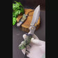 Feather Pattern Damascus Steel Folding Knife-Navigator